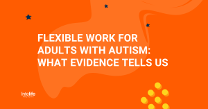 Adult with autism working in a flexible home office environment in Australia